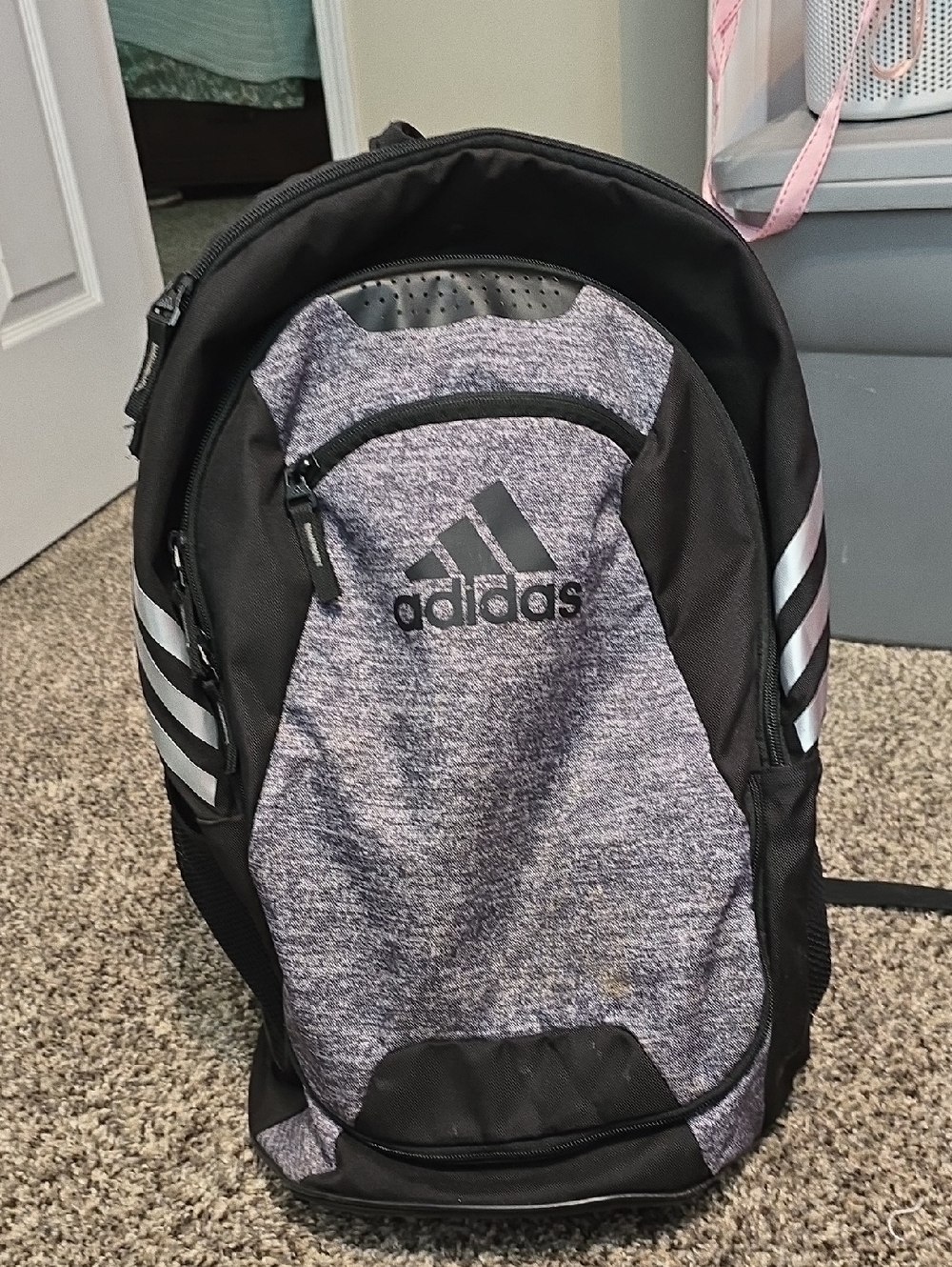 adidas Black and Gray Heather Performance Backpack